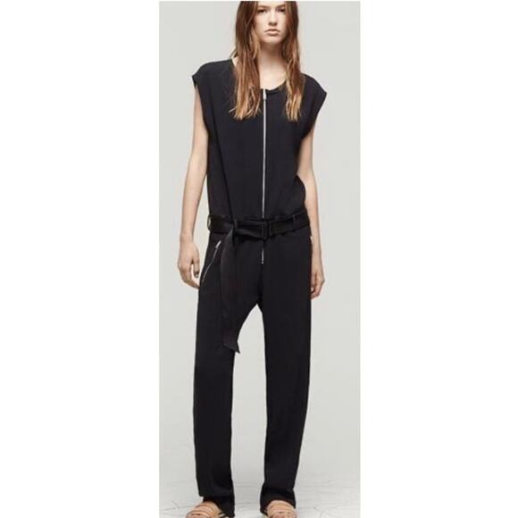 Rag & Bone Mareth Cap-Sleeve Belted Jumpsuit